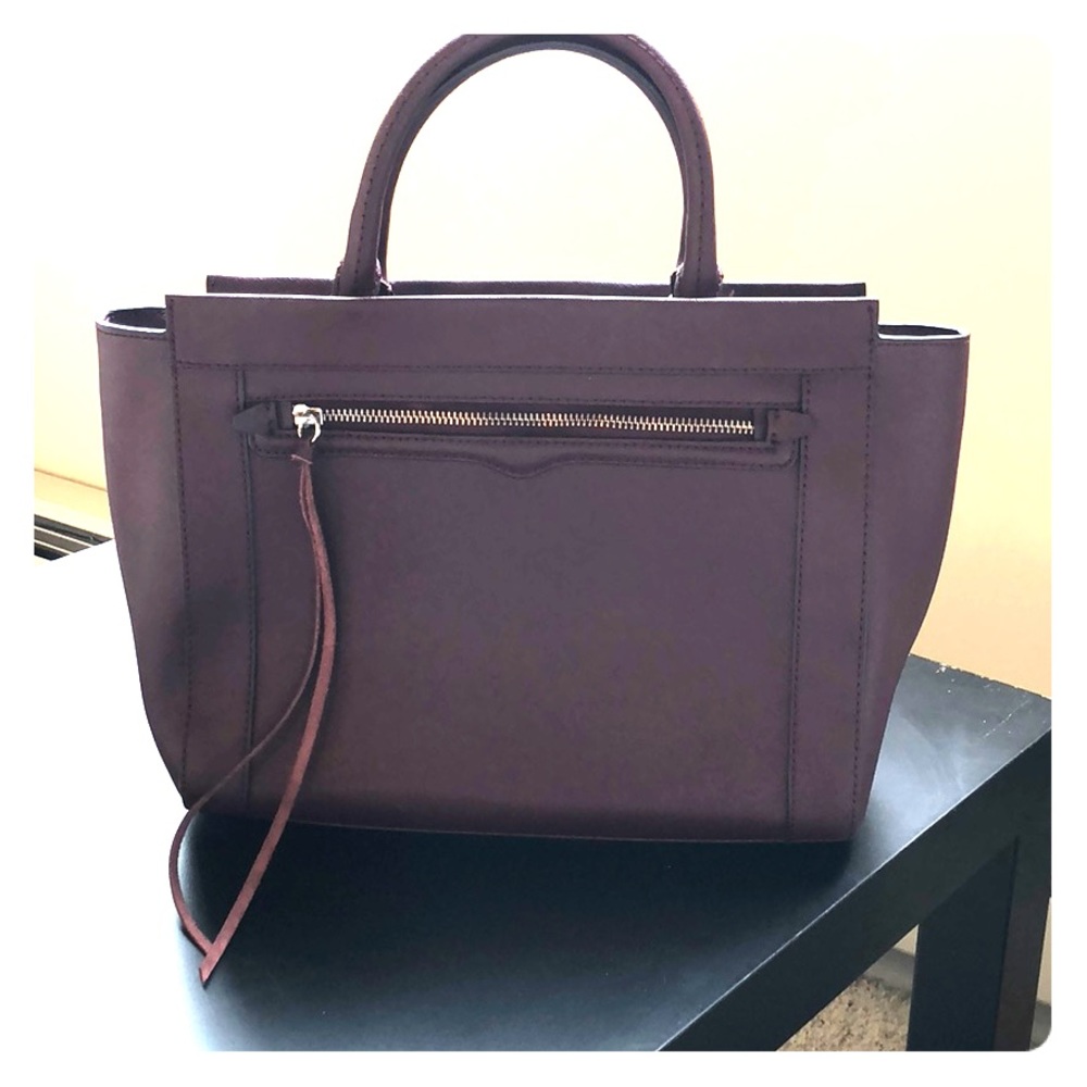 Rebecca minkoff satchel maroon sarafino leather